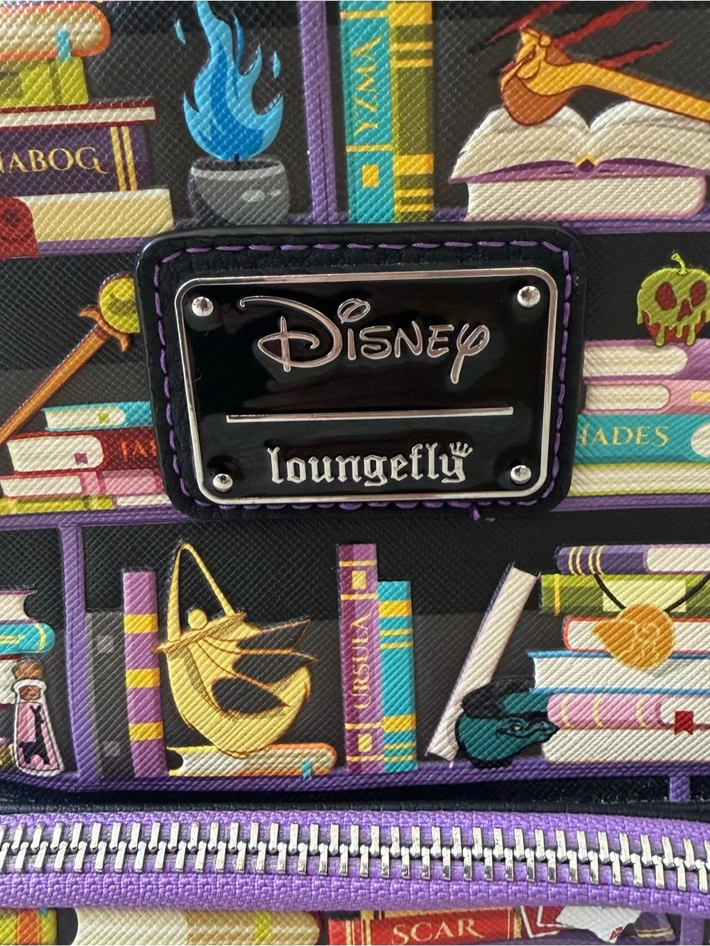 Loungefly Disney Villains Bookshelf Print Mini Backpack Multicolor